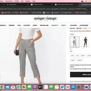 Unique Vintage Cropped Checked Pants NWT